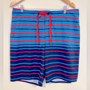 Patagonia Mens Stretch Planing Boardshorts Blue/Orange 20" 34